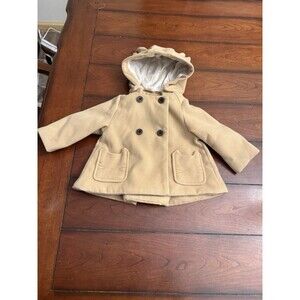 H & M‎ Baby Pea Coat With Cat Details On Pocket And Hood